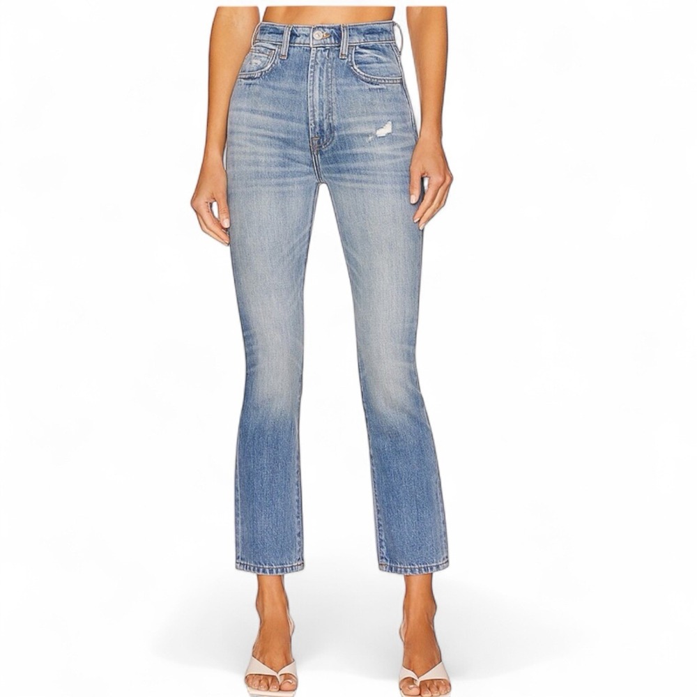 7 For All Mankind  Women's Jeans 26 Light Wash Slim Crop Straight Leg High Rise